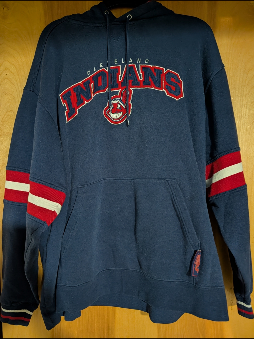 Cleveland Indians Navy Pullover Sweatshirt with Chief Wahoo Emblem